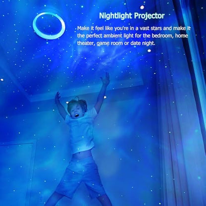 Galaxy Projector Star Projector, Northern Lights Projector with Remote Control, Adjustable Color, Brightness and Movement Speed, Night Light Projector for Adults, Bedroom, Living Room