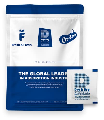 Dry & Dry 3 Gram [1000 Packets] Silica Gel Packets Silica Gel Desiccants, Silica Gel Packs - Rechargeable (Food Safe) Silica Gel Packets, Silica Packets
