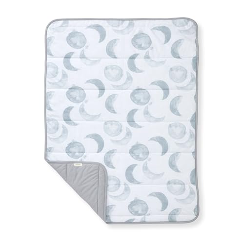 Burt's Bees Baby Reversible Blanket, Nursery, Stroller & Tummy-Time Organic Jersey Cotton Quilted Infant & Toddler Bedding