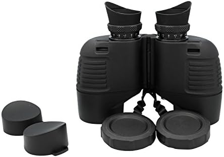 Hooway 7x50 HD Waterproof Military Marine Binoculars w/Internal Rangefinder & Compass for,Bird Watching,Boating and More(Black)