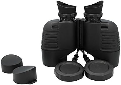 Hooway 7x50 HD Waterproof Military Marine Binoculars w/Internal Rangefinder & Compass for,Bird Watching,Boating and More(Black)