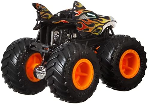 Hot Wheels Toy Monster Trucks Creature 3-Pack, Set of 3 Toy Trucks in 1:64 Scale: Shark Wreak, Piran-ahh & Mega-Wrex