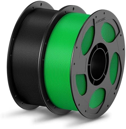 ANYCUBIC PLA Filament 1.75mm Bundle, 3D Printer PLA Filament 1.75mm Dimensional Accuracy +/- 0.02mm, 1KG Reusable Spool (2.2 lbs), 2KG Black + Green