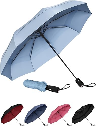 REPEL Windproof Travel Umbrella - Compact & Withstands Winds up to 85MPH , Strongest Premium Auto Folding Umbrella for Rain and Sun - Durable, Light & Portable for Women & Men , Fits Backpack & Cars