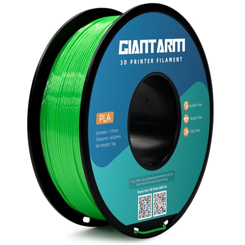 GIANTARM 3D Printer Filament, Green Pla Filament, 1Kg(2.2lbs) Spool, 1.75mm Dimension Accuracy +/- 0.03mm, 3D Printing Filament