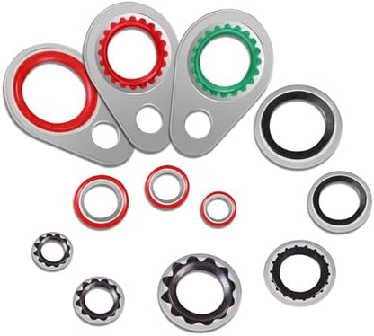 95 PCS 12 Sizes Premium A/C Conditioning System Compressor Gasket Seal, Automotive Air Conditioning Compressor Port Seal Gasket Kit Bonded Gasket Seal Assortment Set