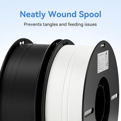 Creality 3D Printer Filament, PLA Filament 1.75mm Bundle 2Kg for 3D Printing, Ender PLA Filament No-Tangling, Strong Bonding & Overhang Performance, Accuracy +/- 0.02mm (White & White 2-Pack)