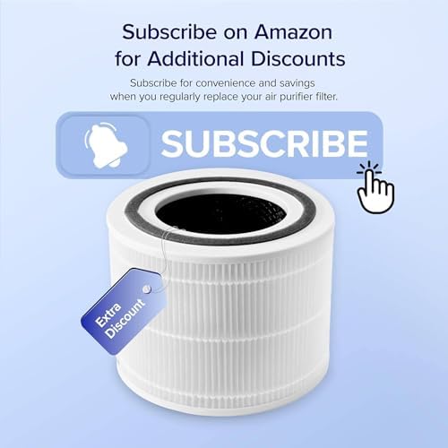 LEVOIT Genuine Core 300-P Replacement Filter, Core 300-RF Air Purifier Core300S Filters, Supports HEPA Sleep Mode, High-Efficiency Activated Carbon for Removal of Smoke, Odor, Allergens, Pollen,1 Pack