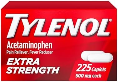 Tylenol Extra Strength Acetaminophen 500mg Caplets, Pain Reliever & Fever Reducer, Pain Relief Pills for Headache, Backache, Toothache, Minor Arthritis & Menstrual Cramps, Value Size, 225 Count