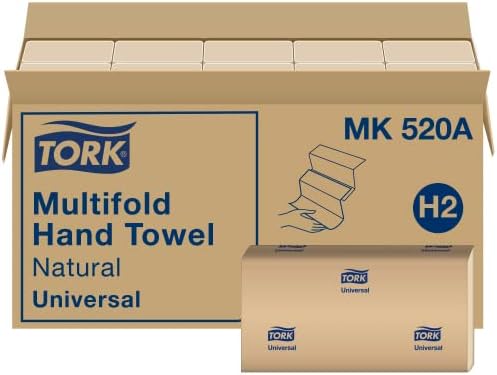 Tork Paper Hand Towel Roll Natural H21 (6 Rolls) and Tork Multifold Hand Towel Natural H2 (16 Packs)