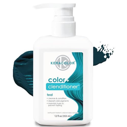 Keracolor Color + Clenditioner 3-in-1 Color-Depositing Conditioner, Gently Cleanses & Conditions, Semi-Permanent Hair Color, 23 Shades, 12 Fl Oz