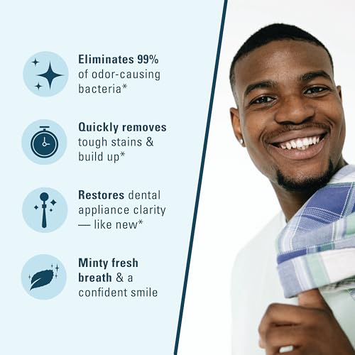 Retainer and Denture Cleansers 240 Tablets Removes Bad Odors Discoloration Stains Plaque for Cleaning Invisalign Mouth Guard Night Guard and Removable Dental Appliances by M3 Naturals