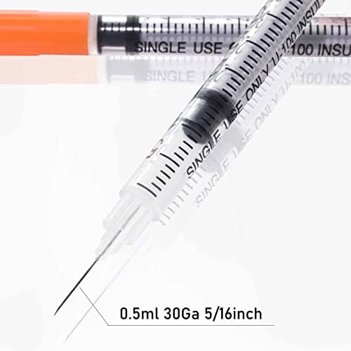 Knixxo U-100 0.5cc with 30 Gauge 5/16 inch Syringe, Individually Sealed 100 Pack