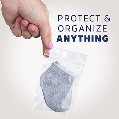 CLEAR PLASTIC REUSABLE ZIP BAGS - Bulk GPI Case Of 1000 3" x 4" 2 mil Thick Strong & Durable Poly Baggies With Resealable Zip Top Lock For Travel, Storage, Packaging & Shipping.