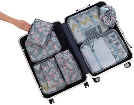 BAGAIL 8 Set Packing Cubes Luggage Packing Organizers for Travel Accessories (Red Flamingo)