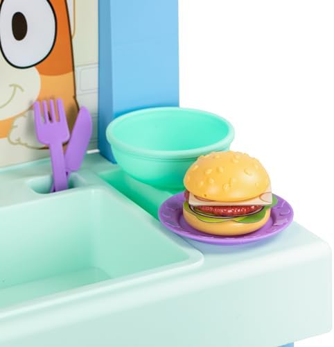 BLUEY - Cook with Chef Bluey Kitchen Playset, with Over 20 Sounds, Phrases, Music and Lights, Plus 20 Play Pieces Included, Over 3 feet/ 90cm Tall, Includes A Chef Hat and Duck Cake