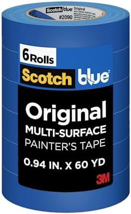 ScotchBlue Original Multi-Surface Painters Tape, 1 Inch Wide (0.94 In. x 60 Yds), 6 Rolls, Blue Paint Tape Protects Surfaces and Removes Easily, Masking Tape for Indoor and Outdoor Use (2090-24EP6)