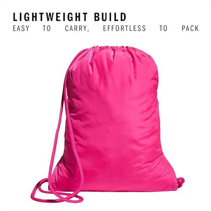 adidas Alliance Sackpack, Drawstring Backpack, Lightweight Small Gym Bag for Women and Men, Team Shock Pink 2/White, One Size