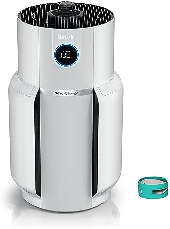 Shark Air Purifier with NeverChange Air Filter Technology, 5 Year HEPA Filter, Covers 1400 Sq. ft, Odor Neutralizer and Clean Sense Technology, Removes 99.98% of Dust & Allergens, HP302 (Renewed)
