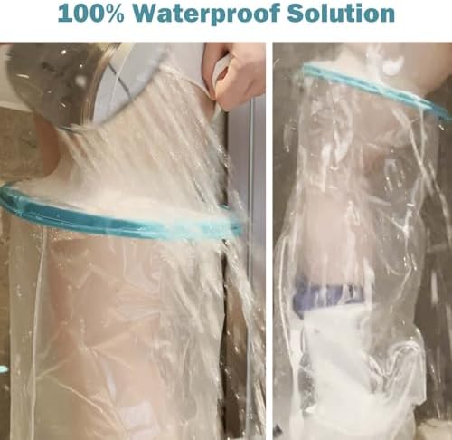 Cast Covers for Shower Leg, Waterproof Cast Cover for Showering, Cast Protector for Shower Leg Adult, Shower Boots for Foot After Surgery, Full Leg, Thigh (Diameter - 9.8") Extra Long - Large
