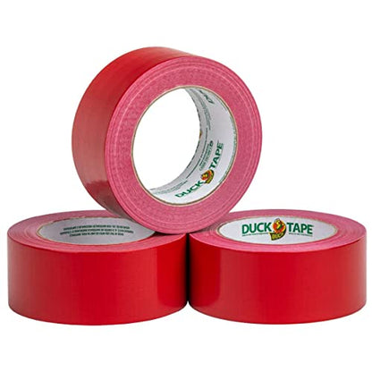 Duck Color Duct Tape Project Pack, 3-Roll, 1.88 Inches x 30 Yards, 90 Yards Total, Red, 3-Rolls (242911)