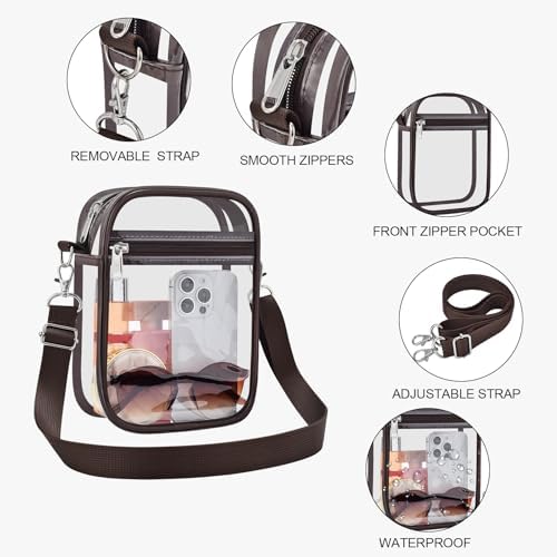 USPECLARE Clear Purse Stadium Approved CrossBody Bag for Men and Women