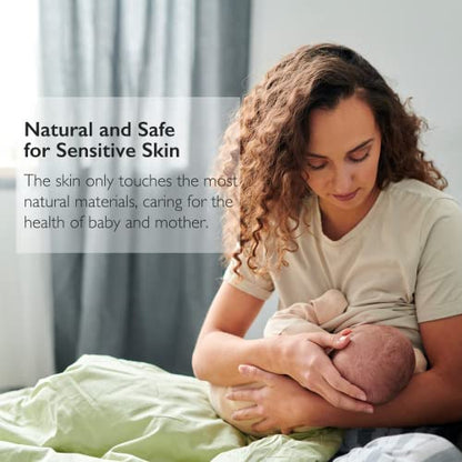 Momcozy Bamboo Fiber Disposable Nursing Pads, 100% Natural Materials and 100% Biodegradable, Skin Contacts Only Most Natural Materials, for Sensitive Skin, Individually Packaged（120 Count）