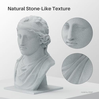 ELEGOO PLA Filament 1.75mm Marble Cement Gray 1KG, Rock Stone 3D Printer Filament Dimensional Accuracy +/- 0.02mm, 1kg Spool(2.2lbs) Fits for Most FDM 3D Printers