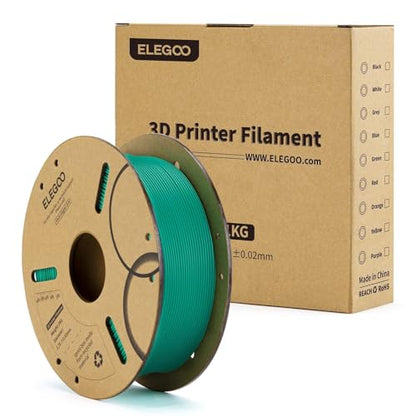 ELEGOO PLA Filament 1.75mm Sea Green 1KG, 3D Printer Filament Dimensional Accuracy +/- 0.02mm, 1kg Cardboard Spool(2.2lbs) 3D Printing Filament Fits for Most FDM 3D Printers