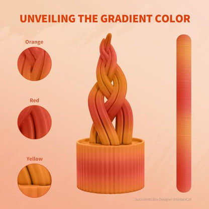 OVERTURE Rainbow PLA Filament 1.75mm, Neatly Wound 3D Printer Filament 1kg Spool (2.2lbs), Dimensional Accuracy +/- 0.02 mm, Fit Most FDM 3D Printers(Tequila Sunrise)