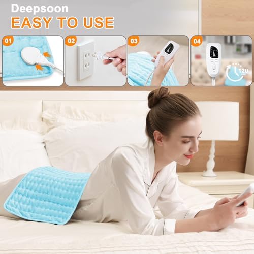 Heating Pad-Electric Heating Pads for Back,Neck,Abdomen,Moist Heated Pad for Shoulder,Knee,Hot Pad for Arms and Legs,Dry&Moist Heat & Auto Shut Off(Baby Blue, 12''×24'')