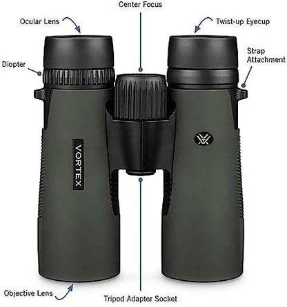 Vortex Optics Diamondback HD 12x50 Binoculars - HD Optical System, Non-slip Grip, Waterproof, Fogproof, Shockproof, Included GlassPak - Unlimited, Unconditional Warranty
