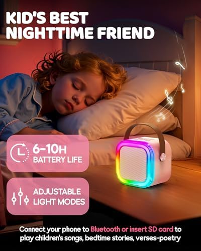IROO Mini Karaoke Machine for Kids, 2025 TOP Toys Birthday Gifts Ideas for Girls Ages 4, 5, 6, 7, 8, 9, 10, 12+ Years Old, Portable MP3 Player with 3 Wireless Mics for Party