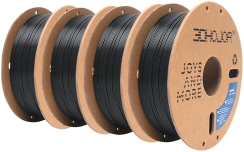 PLA Pro Filament 1.75mm 3D Printing Filament PLA+ 1kg*4 Bundle Cardboard Spool Dimensional Accuracy +/- 0.03 mm-4 Pack Black