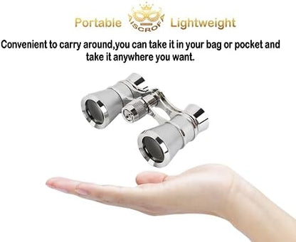 Opera Glasses,3X25 Theater Binoculars with Foldable and Extendable Handle,Mini Binocular Compact Lightweight,Portable Theater Glasses for Adults Kids Women in Musical Concert