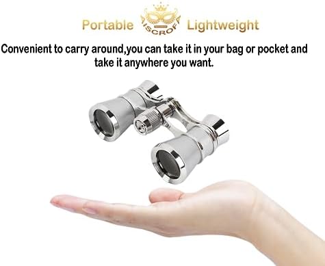 Opera Glasses,3X25 Theater Binoculars with Foldable and Extendable Handle,Mini Binocular Compact Lightweight,Portable Theater Glasses for Adults Kids Women in Musical Concert