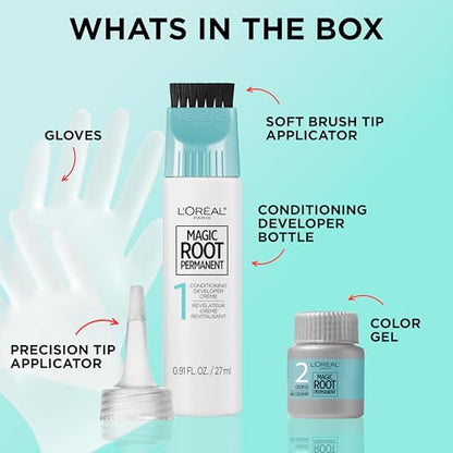 L’Oréal Paris Magic Root Permanent Hair Color, 10 Minute Hair Dye Kit to Rescue Roots with 100% Gray Hair Coverage, 8 Medium Blonde, 2 Pack (Packaging May Vary)