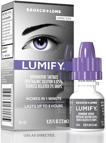 LUMIFY Redness Reliever Eye Drops, for Whiter & Brighter Looking Eyes, 0.25 Fl Oz (7.5 mL)