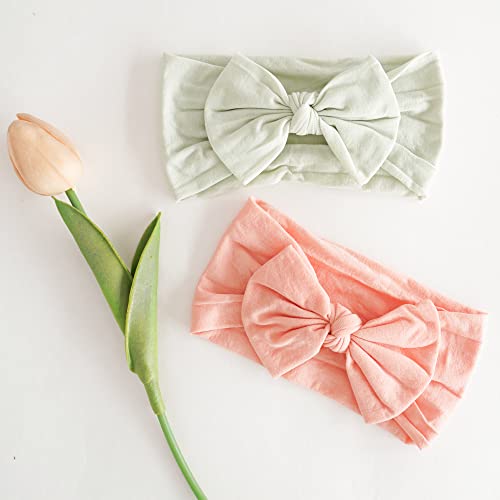 Jesries 22 PCS Baby Headbands Soft Nylon Hairbands with Bows Girls Hair Accessories for Newborn Infant Toddler Kids Handmade