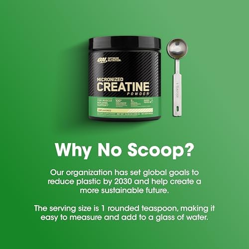 Optimum Nutrition Micronized Creatine Monohydrate Powder, Unflavored, 60 Servings, 300 Grams (Packaging May Vary)
