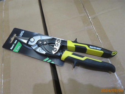 HURRICANE 10 Inch Aviation Tin Snips, Cr-Mo Aviation Snips for Cutting Metal Sheet, Heavy Duty Sheet Metal Cutter Shear, Straight Cut, High Leverage Aviation Snip, Up to 40% Labor Saving