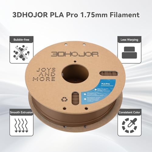 PLA Pro (PLA+) Filament 1.75mm, 3D Printer Filament, Cardboard Spool, +/- 0.03 mm-Brown, 1kg