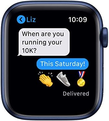 Apple Watch Series 6 (GPS, 44mm) - Blue Aluminum Case with Deep Navy Sport Band (Renewed)