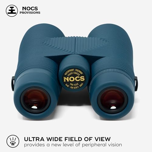 Nocs Provisions Pro Issue 8x42 Compact Fogproof Waterproof Binoculars for Adults & Kids, 8X Magnification, Wide View Multi-Coated Lenses for Bird Watching, Hunting & Stargazing- Harbor Blue