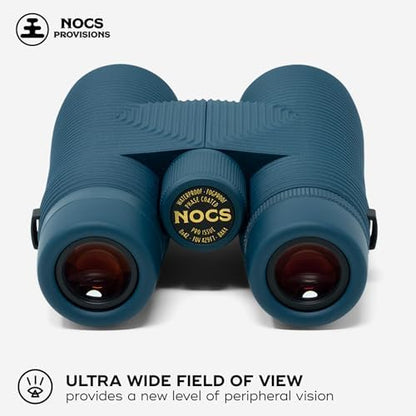Nocs Provisions Pro Issue 8x42 Compact Fogproof Waterproof Binoculars for Adults & Kids, 8X Magnification, Wide View Multi-Coated Lenses for Bird Watching, Hunting & Stargazing- Harbor Blue