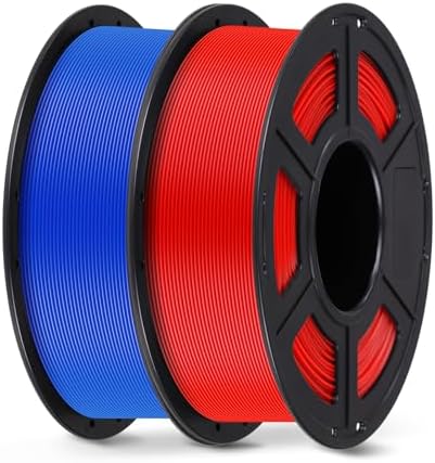 ANYCUBIC PLA Filament 1.75mm Bundle, 3D Printing PLA Filament 1.75mm Dimensional Accuracy +/- 0.02mm, 1KG Spool (2.2 lbs), 2KG Blue + Red