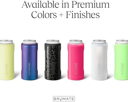 BrüMate Hopsulator Slim Can Cooler Insulated for 12oz Slim Cans | Skinny Can Insulated Stainless Steel Drink Holder for Hard Seltzer, Beer, Soda, and Energy Drinks (Nightfall Blue)
