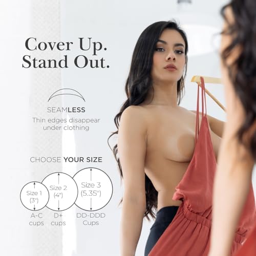 Nippies Nipple Covers for Women - Sticky Adhesive Silicone Pasties - Reusable Pasty Nipple Cover with Travel Box