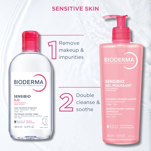 Bioderma - Sensibio - H2O Micellar Water - Makeup Remover Cleanser - Face Cleanser for Sensitive Skin