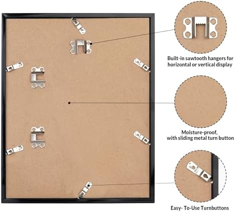 LaVie Home 16x24 Picture Frame for Wall Display, 16x24 Black Picture Frame with HD Plexiglas, 16 x 24 Poster Frame 1 Pack, Display Frame for Vertical or Horizontal, Classic Collection